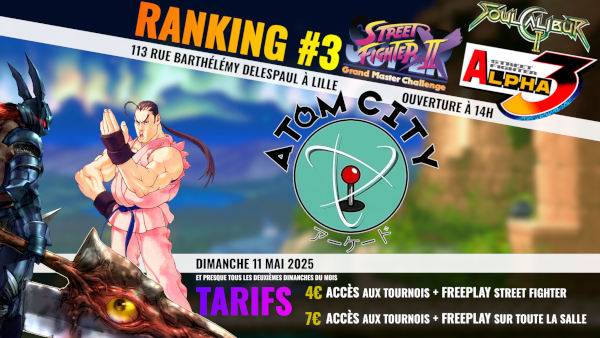 Affiche du ranking 2X, Alpha 3 et Soul Calibur