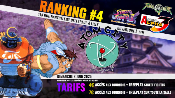 Affiche du ranking 2X, Alpha 3 et Soul Calibur