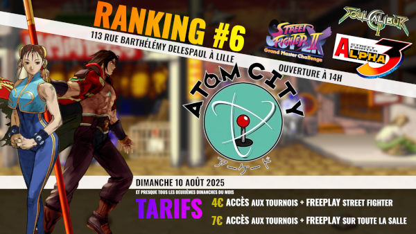 Affiche du ranking 2X, Alpha 3 et Soul Calibur