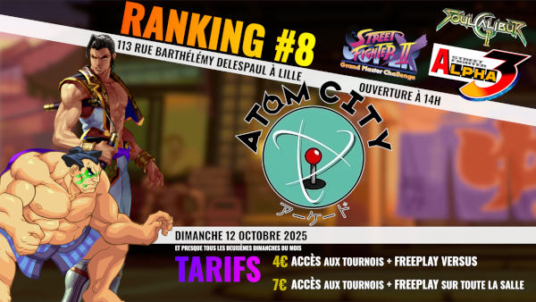 Affiche du ranking 2X, Alpha 3 et Soul Calibur