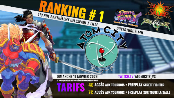 Affiche du ranking 2X, Soul Calibur 2 et Vampire Savior