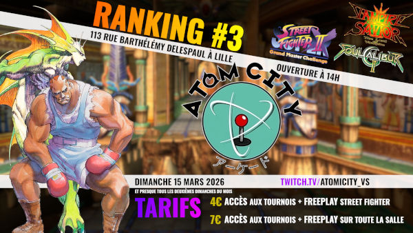 Affiche du ranking 2X, Soul Calibur 2 et Vampire Savior