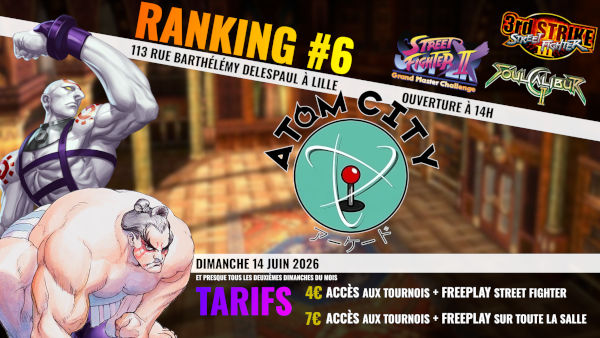 Affiche du ranking 2X, Soul Calibur 2 et Third Strike