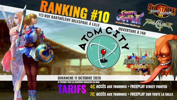 Affiche du ranking 2X, Soul Calibur 2 et Third Strike